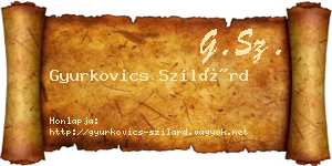 Gyurkovics Szilárd névjegykártya